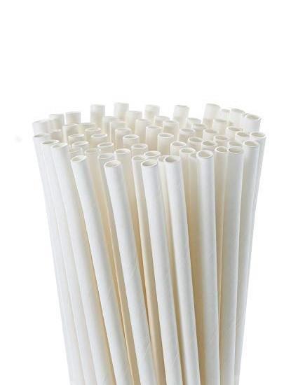 Papiertrinkhalme / 6x200mm /Weiß/ 500Stk