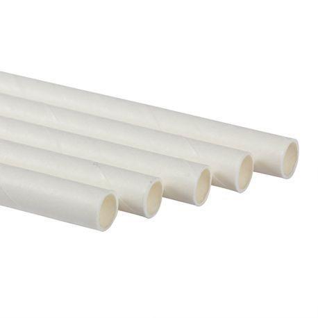Papiertrinkhalme / 8x200mm /Weiß/ 500Stk