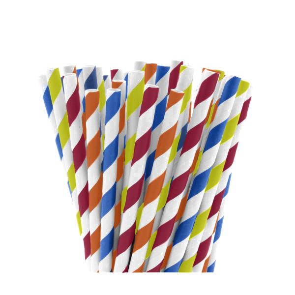 Papiertrinkhalme / 6x200mm /Mix/ 500Stk.