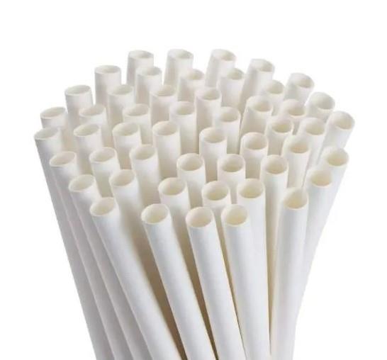 Papiertrinkhalme / 8x250mm /Weiß/ 500Stk