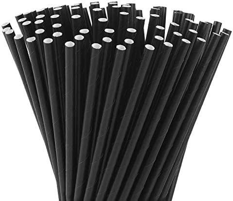 Papiertrinkhalme / 6x250/Schwarz/ 500Stk