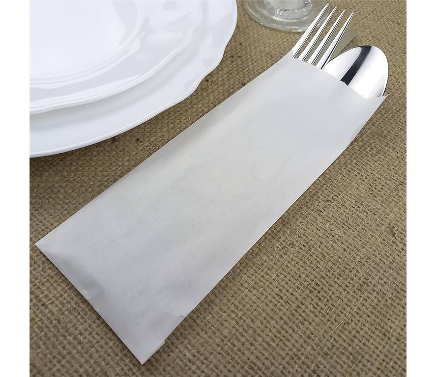 Bestecktasche / 23x8cm /Weiß+P/ 1000Stk