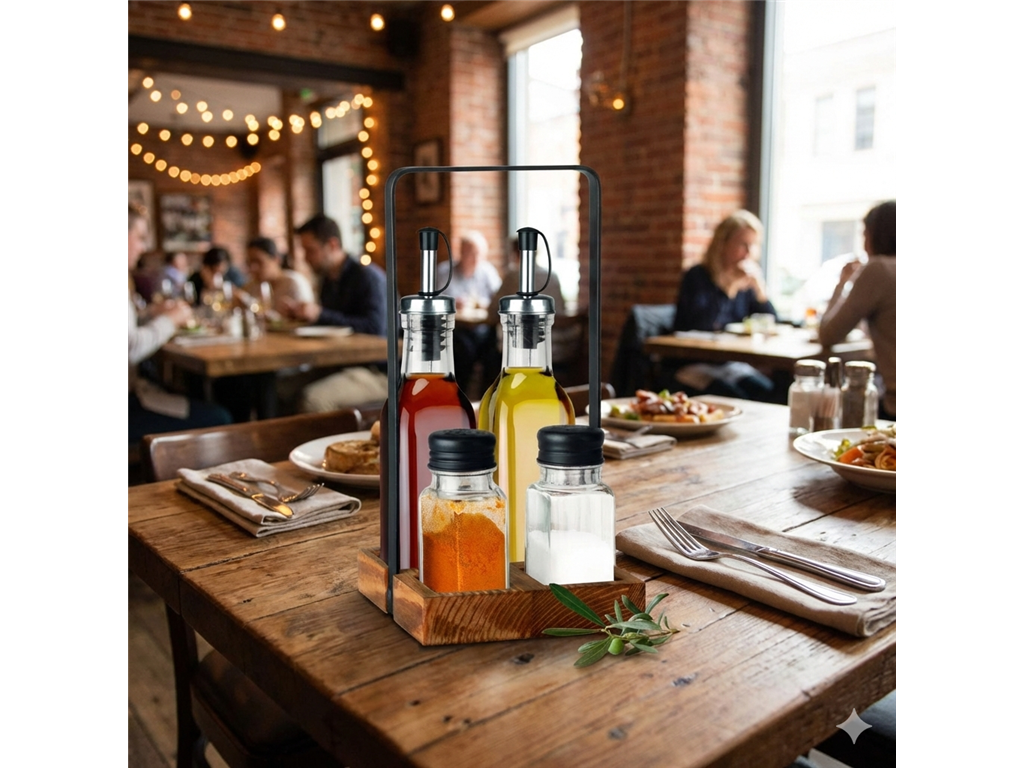 Menage Gewürzset / vierteilig / aus Holz