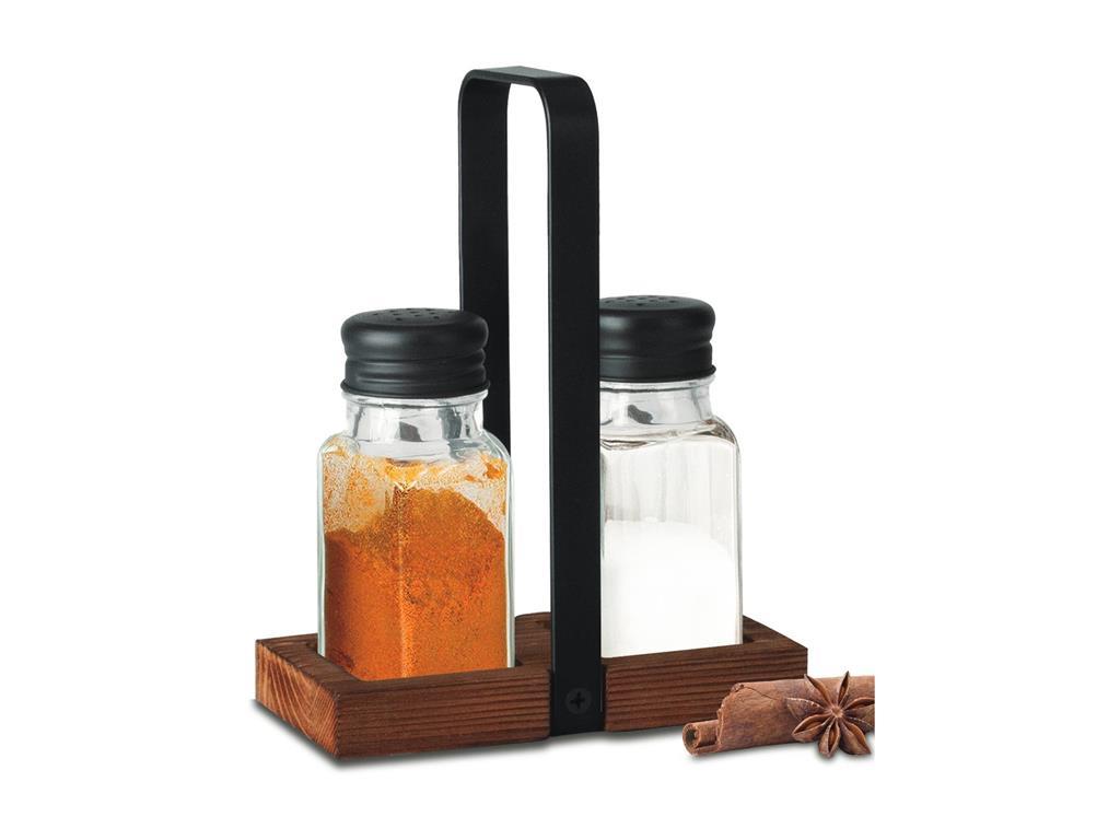Menage Gewürzset / zweiteilig / aus Holz
