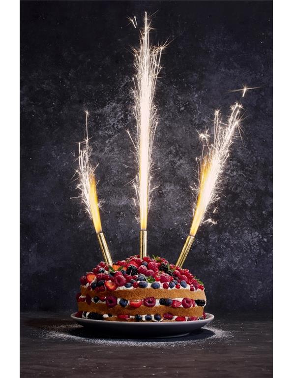 Tortenfontäne Feuerwerk /16cm/gold/ 4St