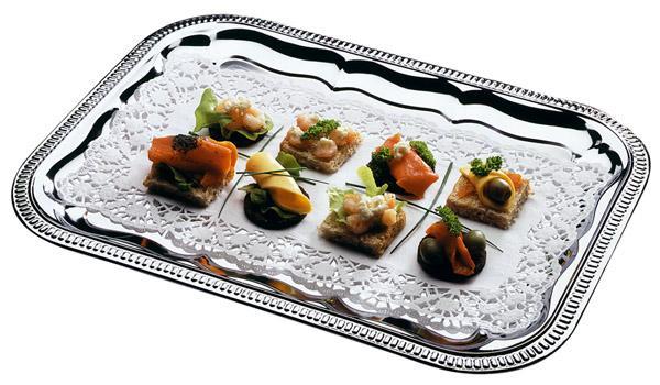 Serviertablett / 53x32cm / silber / Part