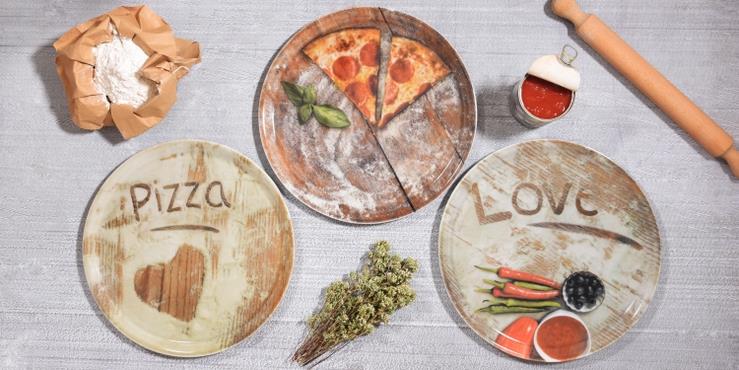 Pizzateller Napoli / 33cm / Mehl / 6Stk.
