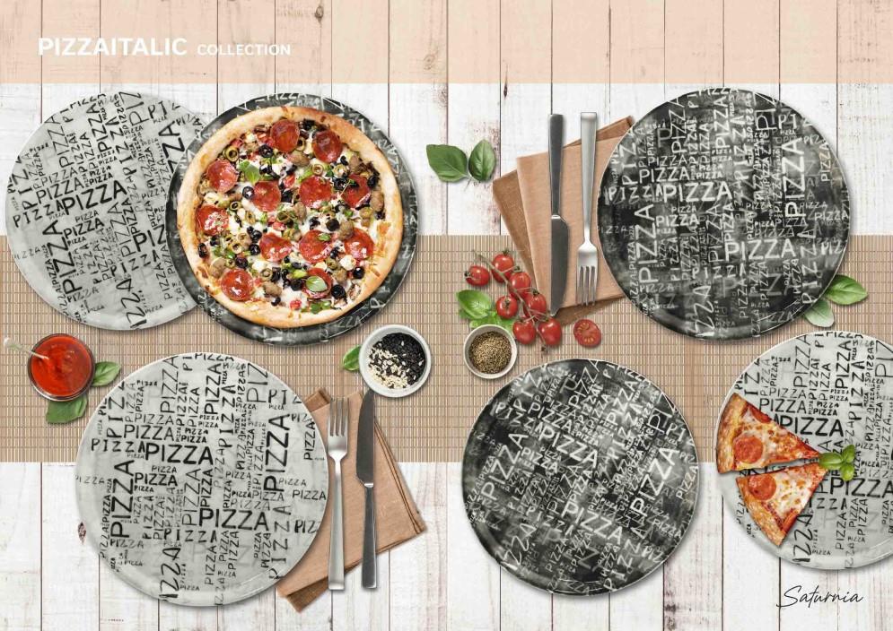 Pizzateller Napoli / 33cm / W&B / 6Stk.