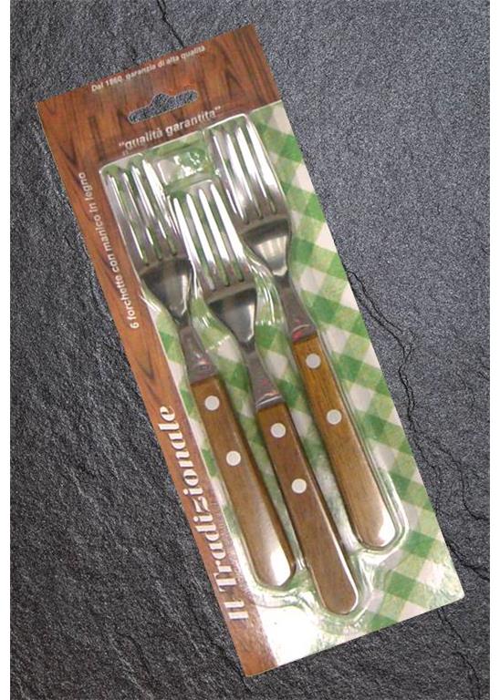Gabel mit Holzgriff / 20cm / 6Stk