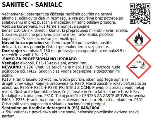 Sanialc /750ml/ Oberflächenreiniger