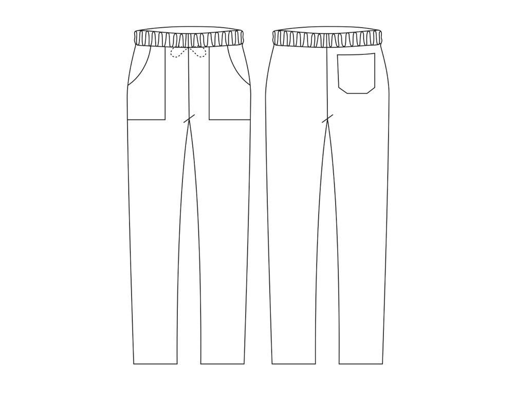 Kochhose / Coulisse Pocket / Weiß / XL