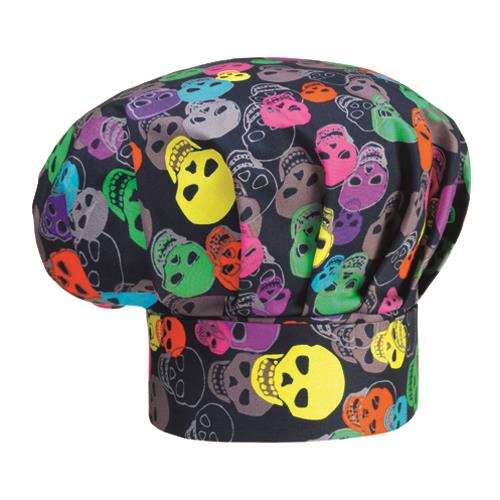 Kochmütze / Hoch / Totenkopf Farbe / 2St