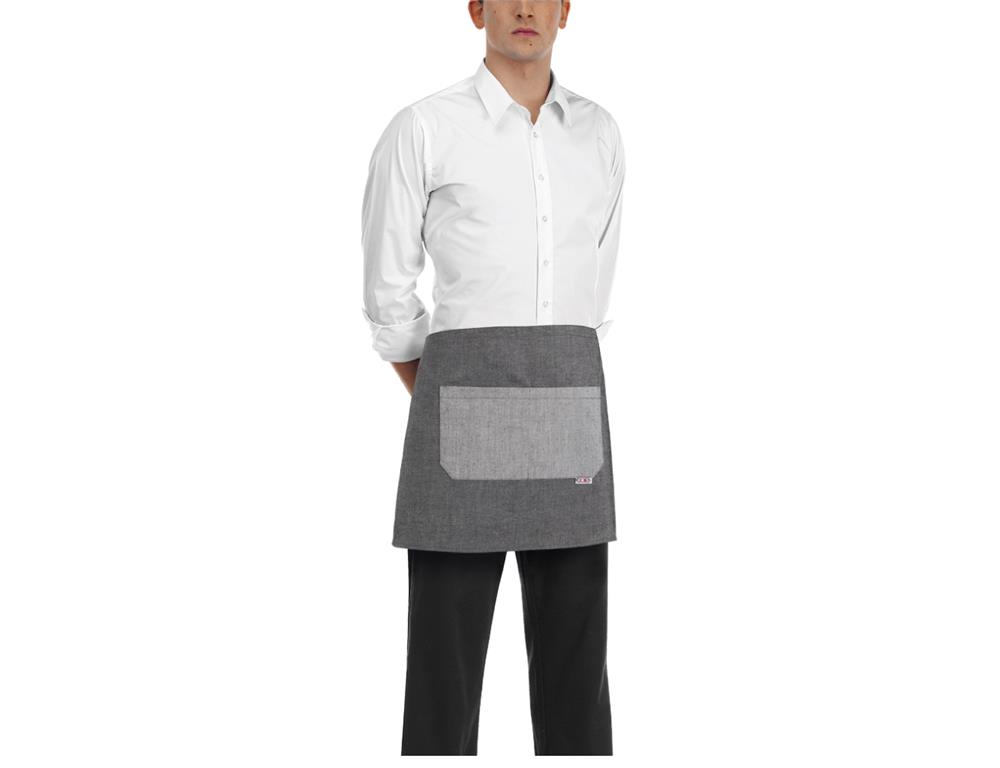 Barkeeper-Schürze / 40x70cm /Grau/ 2Stk