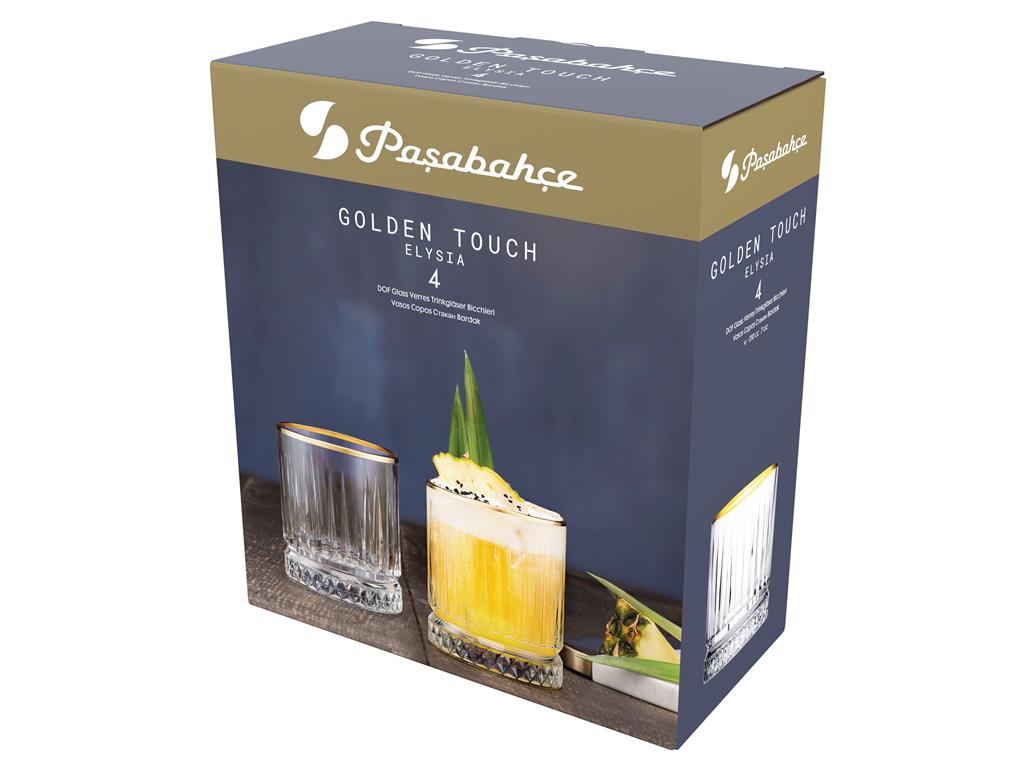 Elysia Becher /35cl/ Goldrand / 4Stk
