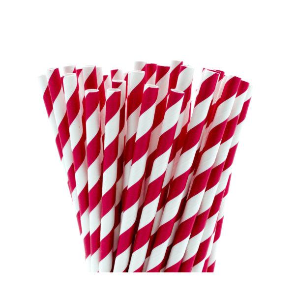 Papierstrohhalme /6x200/Rot Weiß/ 100Stk