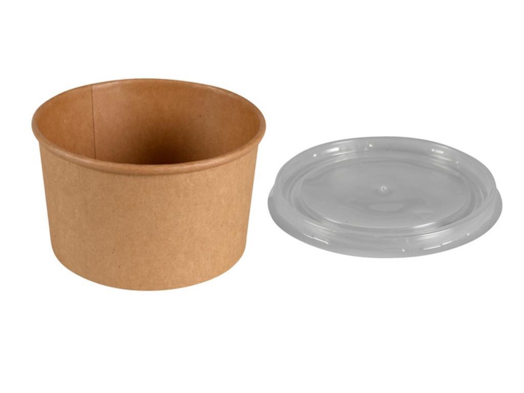 Kraft papirnata skleda / 115mm / 570ml / pokrov / 50kos
